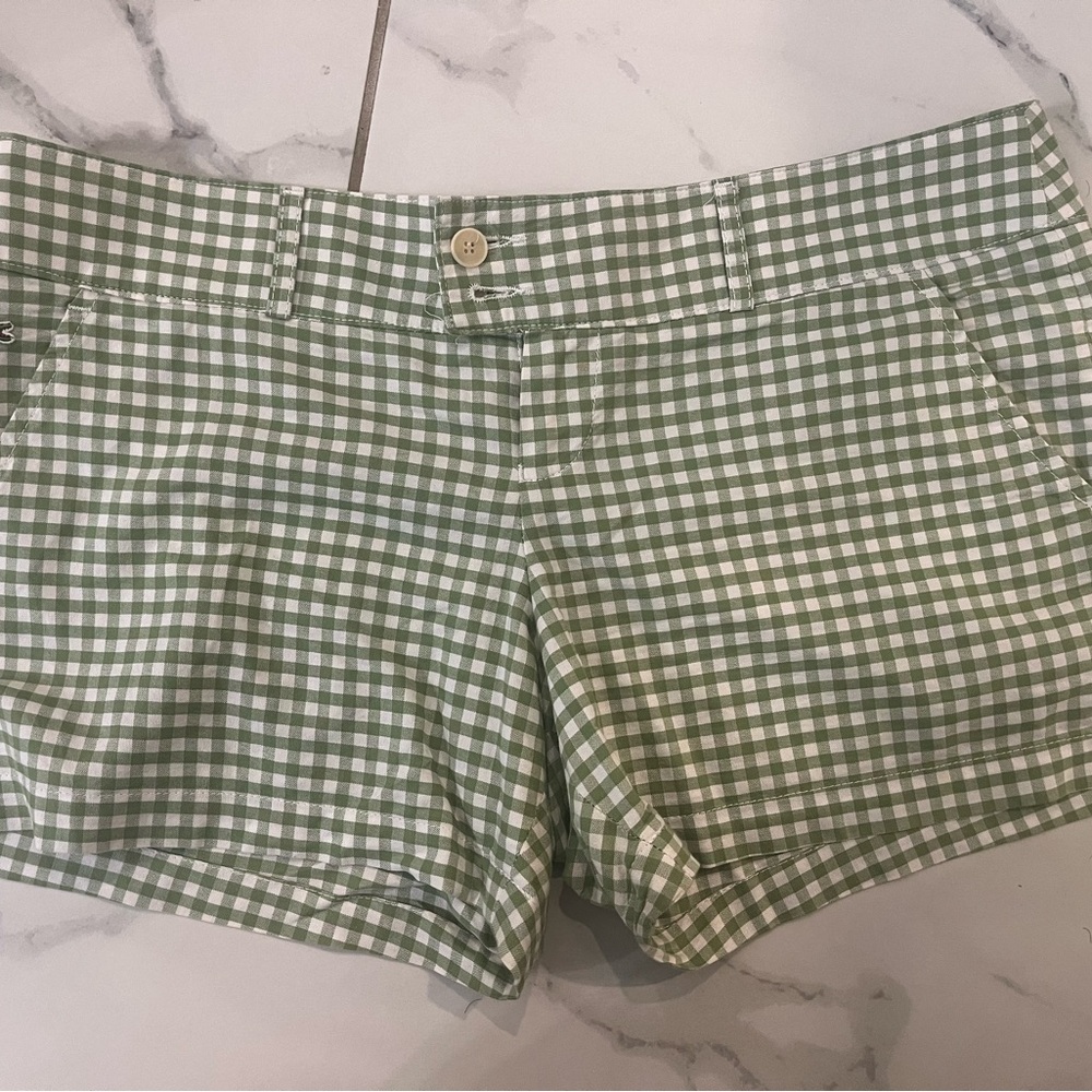 Lacoste Green Gingham Women's Shorts